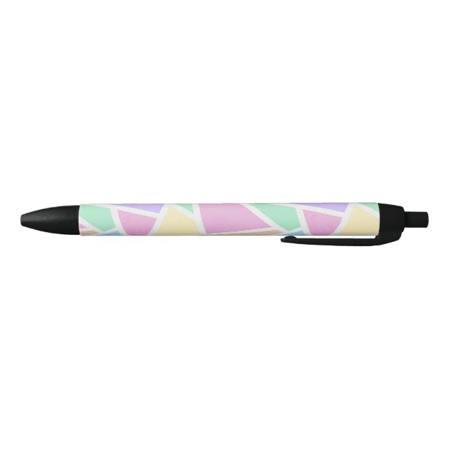 Pastel rainbow mosaic pattern black ink pen (Bottom)