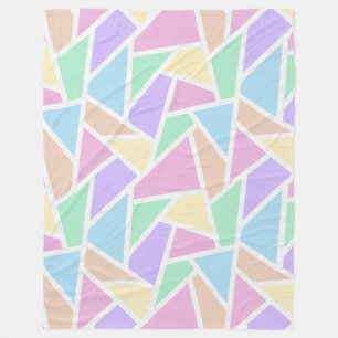 Pastel rainbow mosaic pattern fleece blanket