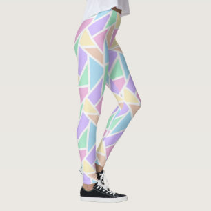 Pastel rainbow mosaic pattern leggings