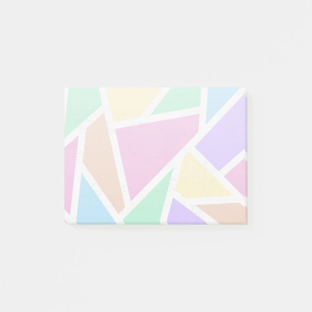 Pastel rainbow mosaic pattern post-it notes (Front)