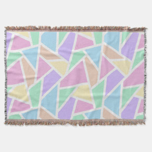 Pastel rainbow mosaic pattern throw blanket