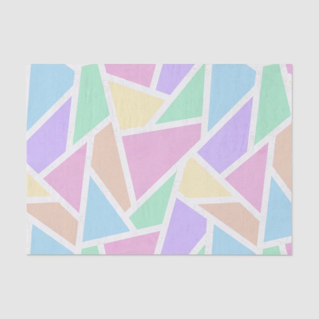 Pastel rainbow mosaic pattern tissue paper (Front)