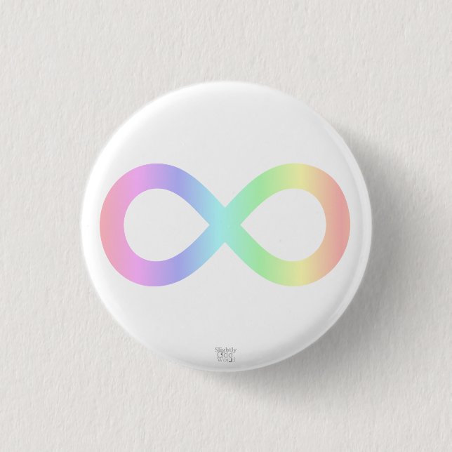 Pastel Rainbow Neurodiversity Symbol/ Autism/ ADHD 3 Cm Round Badge (Front)