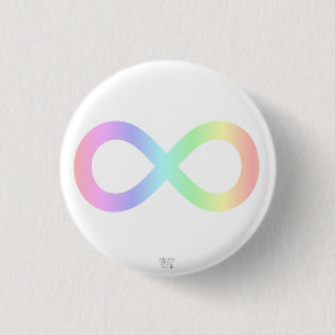 Pastel Rainbow Neurodiversity Symbol/ Autism/ ADHD 3 Cm Round Badge