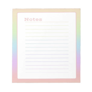  Pastel Rainbow Notepad