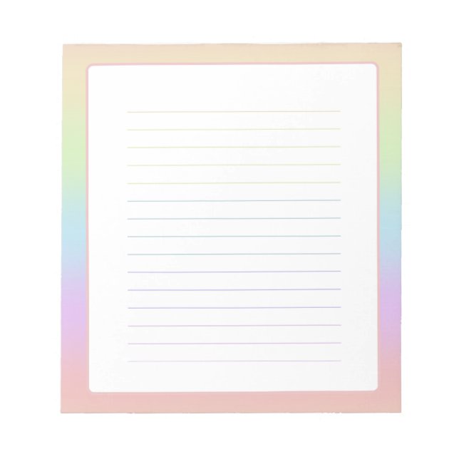 Pastel Rainbow Notepad (Front)