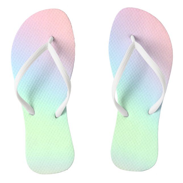 Pastel Rainbow of Colour Flip Flops (Footbed)