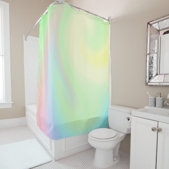 Pastel Rainbow of Colour Shower Curtain (In Situ)