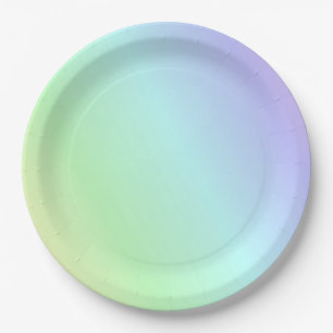 Pastel Rainbow of colours, light green to soft pin Paper Plate