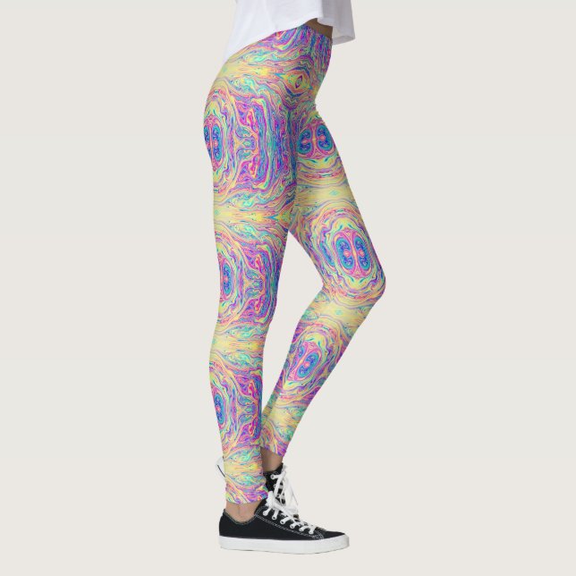 Pastel Rainbow Oil Slick Leggings Van Life (Right)
