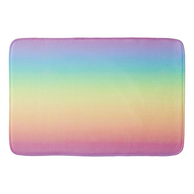 Pastel Rainbow Ombre Bath Mat (Front)