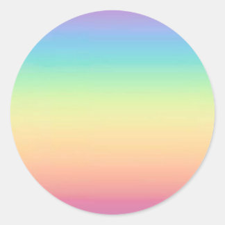 Pastel Rainbow Ombre Classic Round Sticker