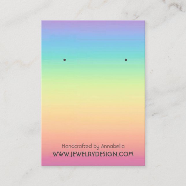 Pastel Rainbow Ombre Earring Jewellery Display Business Card (Front)