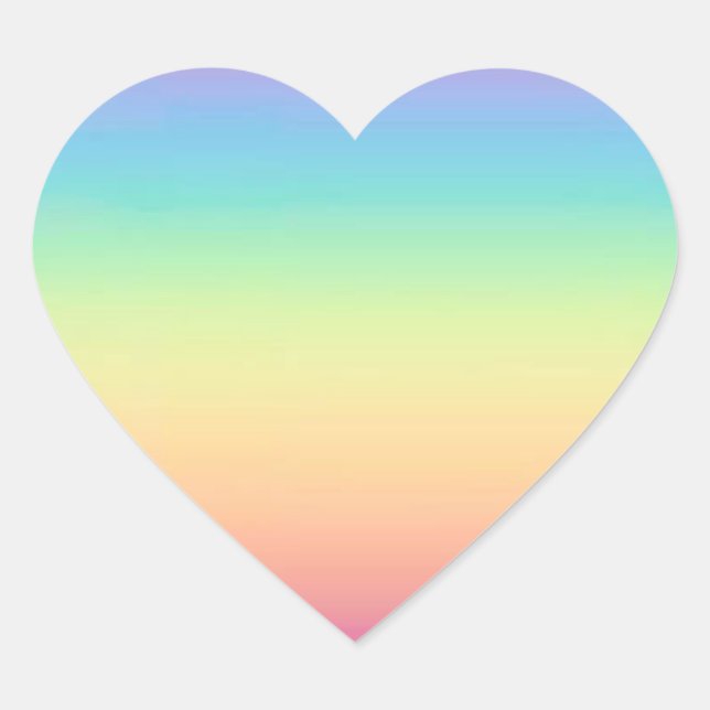 Pastel Rainbow Ombre Heart Sticker (Front)