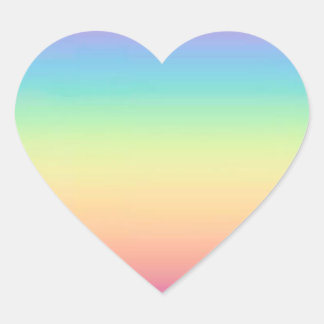 Pastel Rainbow Ombre Heart Sticker