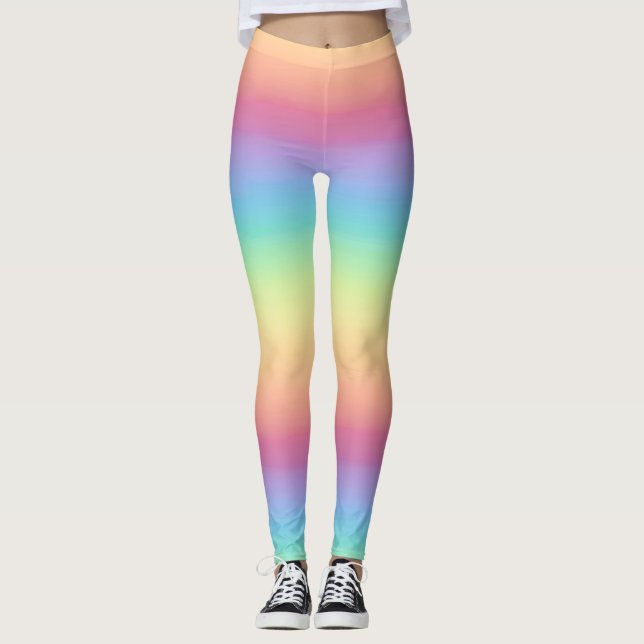 Pastel Rainbow Ombre Leggings (Front)