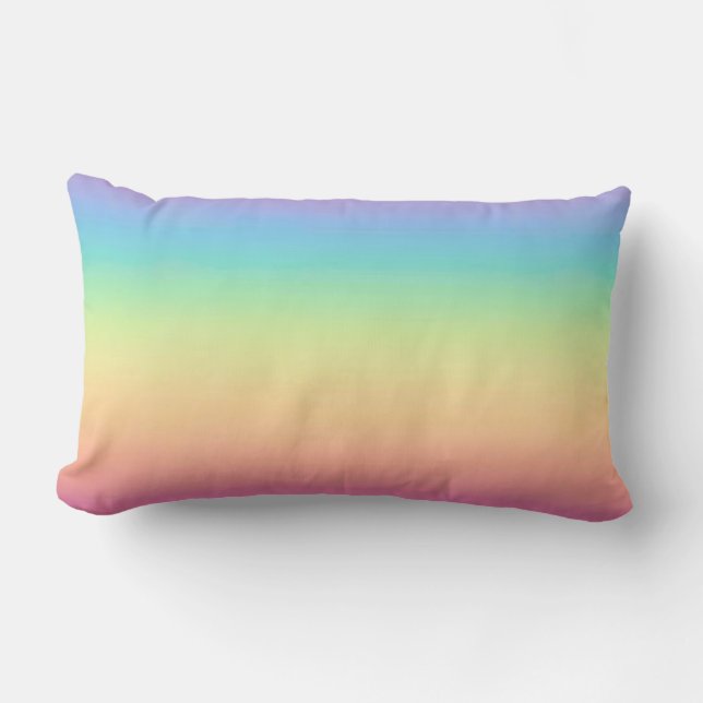 Pastel Rainbow Ombre Lumbar Cushion (Front)