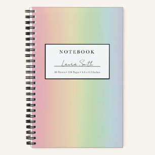 Pastel Rainbow Ombré Personalised Notebook