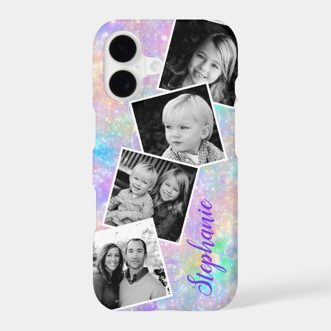 Pastel Rainbow Opal Photo Collage Personalized (Back)