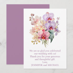 Pastel Rainbow Orchids Wedding Thank You Note