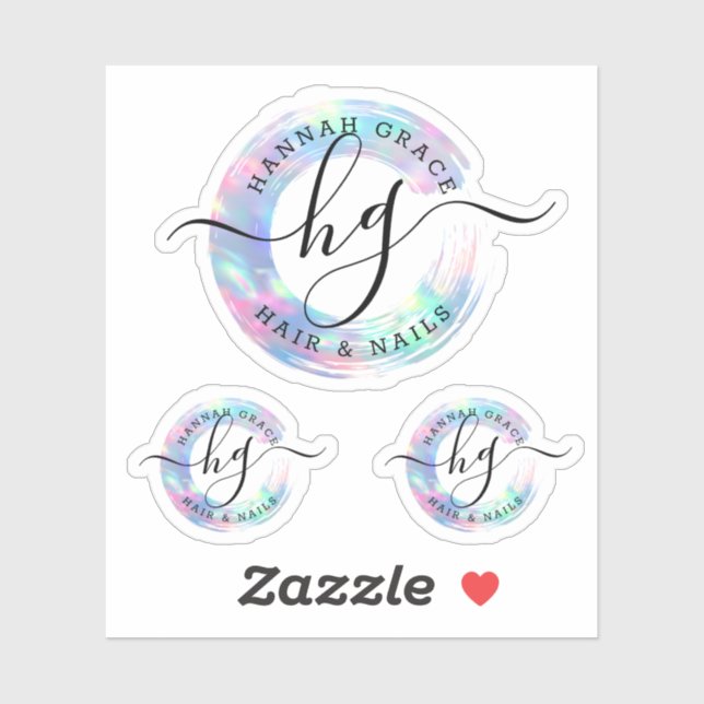 Pastel Rainbow Paint Swash Chic Logo Custom Decal (Sheet)