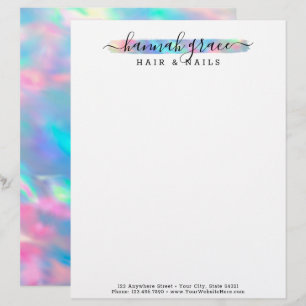 Pastel Rainbow Paint Swash Elegant Custom Logo Custom Letterhead