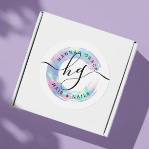 Pastel Rainbow Paint Swash Logo Custom Chic Decal Classic Round Sticker