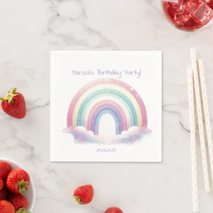 Pastel Rainbow Paper Napkins – Birthday Party