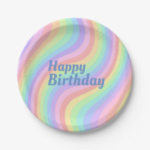 Pastel Rainbow Paper Plate