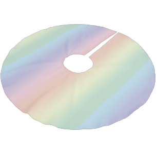 Pastel Rainbow Pattern Brushed Polyester Tree Skirt