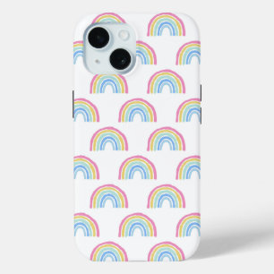 Pastel Rainbow Pattern iPhone 15 Case