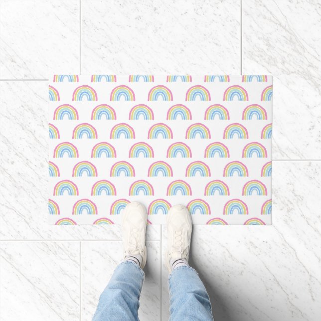 Pastel Rainbow Pattern Doormat (Indoor)