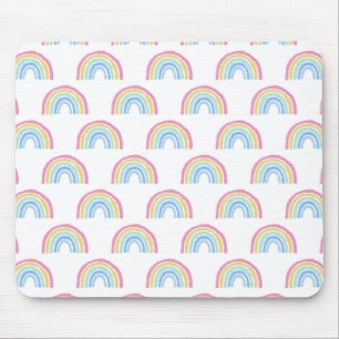 Pastel Rainbow Pattern Mouse Mat