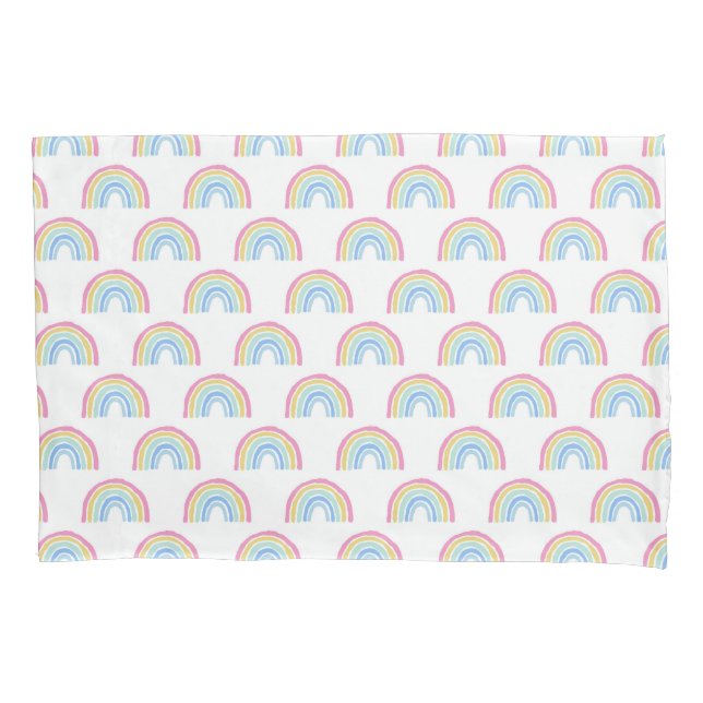Pastel Rainbow Pattern Pillowcase (Front-Left)