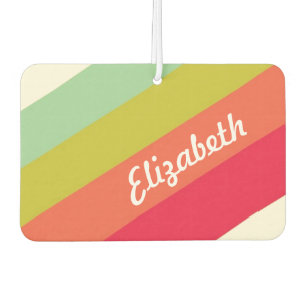 Pastel Rainbow Personalised Name Car Air Freshener