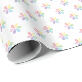 Pastel Rainbow Petal Bursts for Baby and Spring  Wrapping Paper