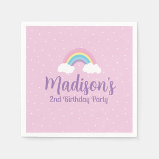 Pastel Rainbow Pink Napkin