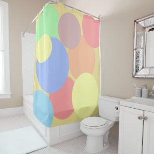 Pastel Rainbow Polka Dots Shower Curtain