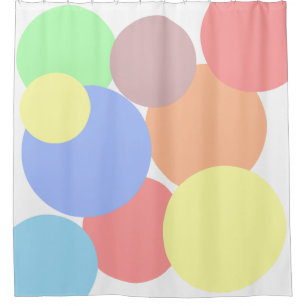 Pastel Rainbow Polka Dots Shower Curtain