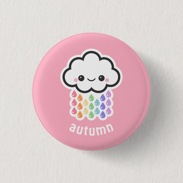 Pastel Rainbow Rain Cloud 3 Cm Round Badge (Front)