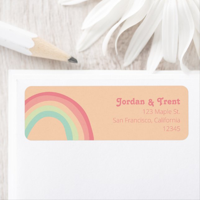 Pastel Rainbow Return Address Label  (Insitu)