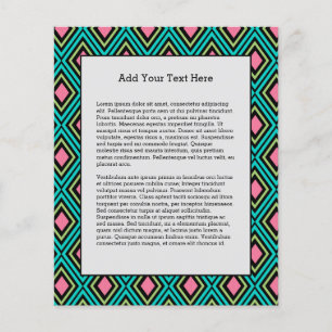 Pastel Rainbow Rhombuses Geometric Black Pink Blue Flyer