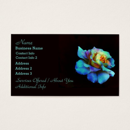 Pastel Rainbow Rose Business Cards