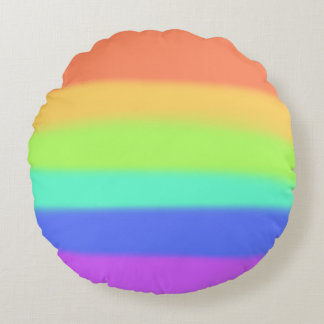Pastel Rainbow Round Cushion