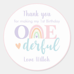 Pastel Rainbow Round Favour Sticker