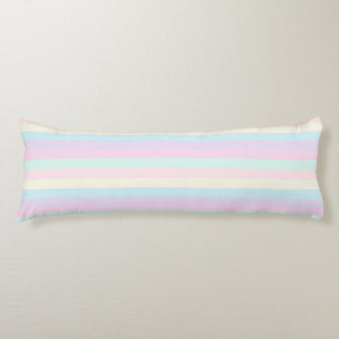 Pastel Rainbow Sherbet Horizontal Stripes Body Cushion