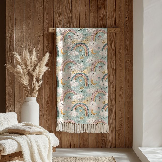 Pastel Rainbow Sherpa Cosy Gift for Little Dreamer Blanket (Pastel Rainbow Sherpa Cozy Gift for Little Dreamers)