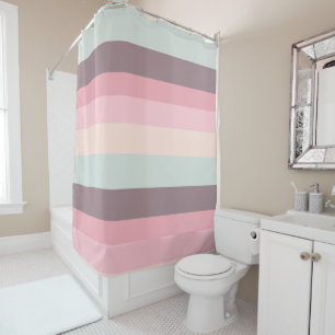 pastel rainbow shower curtain