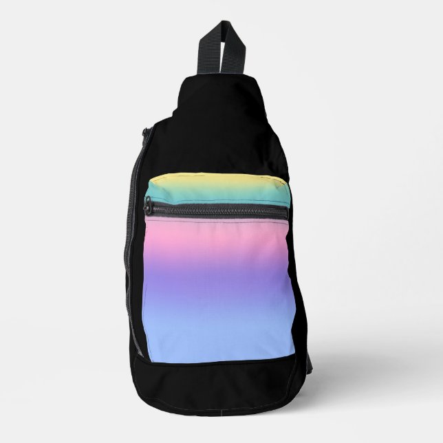 Pastel Rainbow Sky Aesthetic Ombre Gradient  Sling Bag (Front)