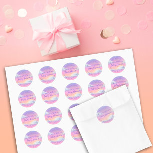 Pastel Rainbow Sky Baby Shower Classic Round Sticker